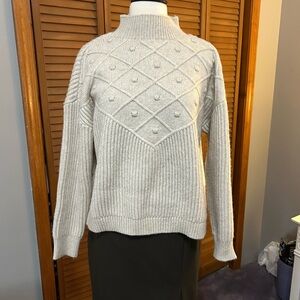 Calvin Klein Textured Cream Turtleneck Sweater Size Small